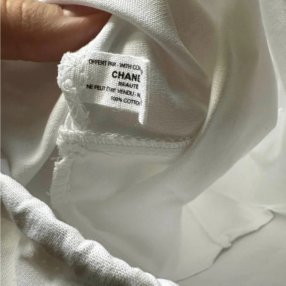 CHANEL dust bag makeup drawstring pouch 100% cotton